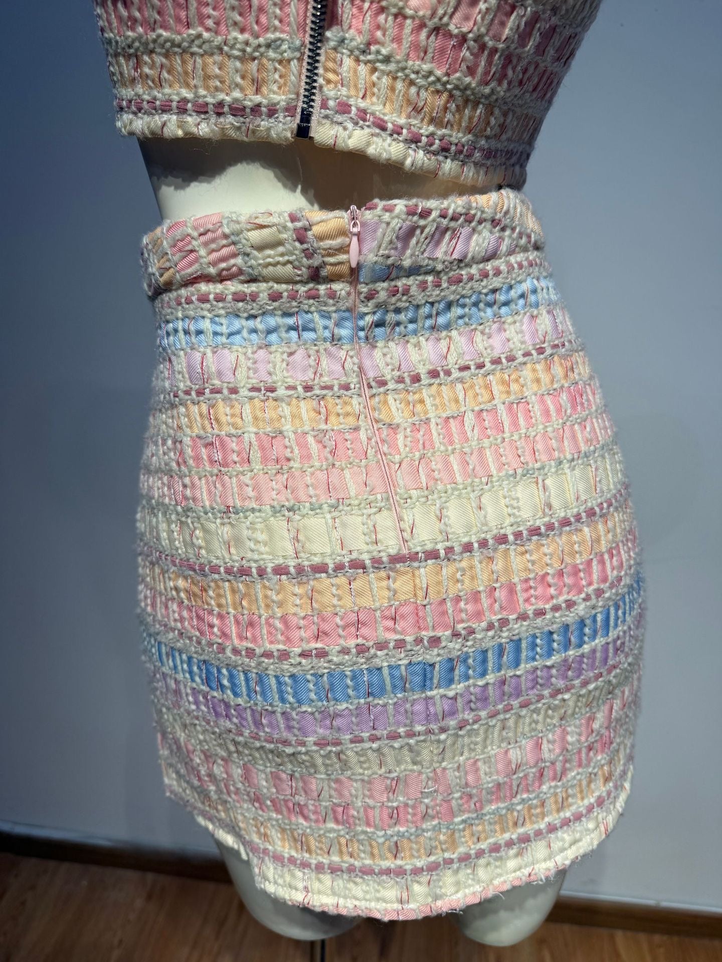 Pastel Tweed Two-Piece Set
