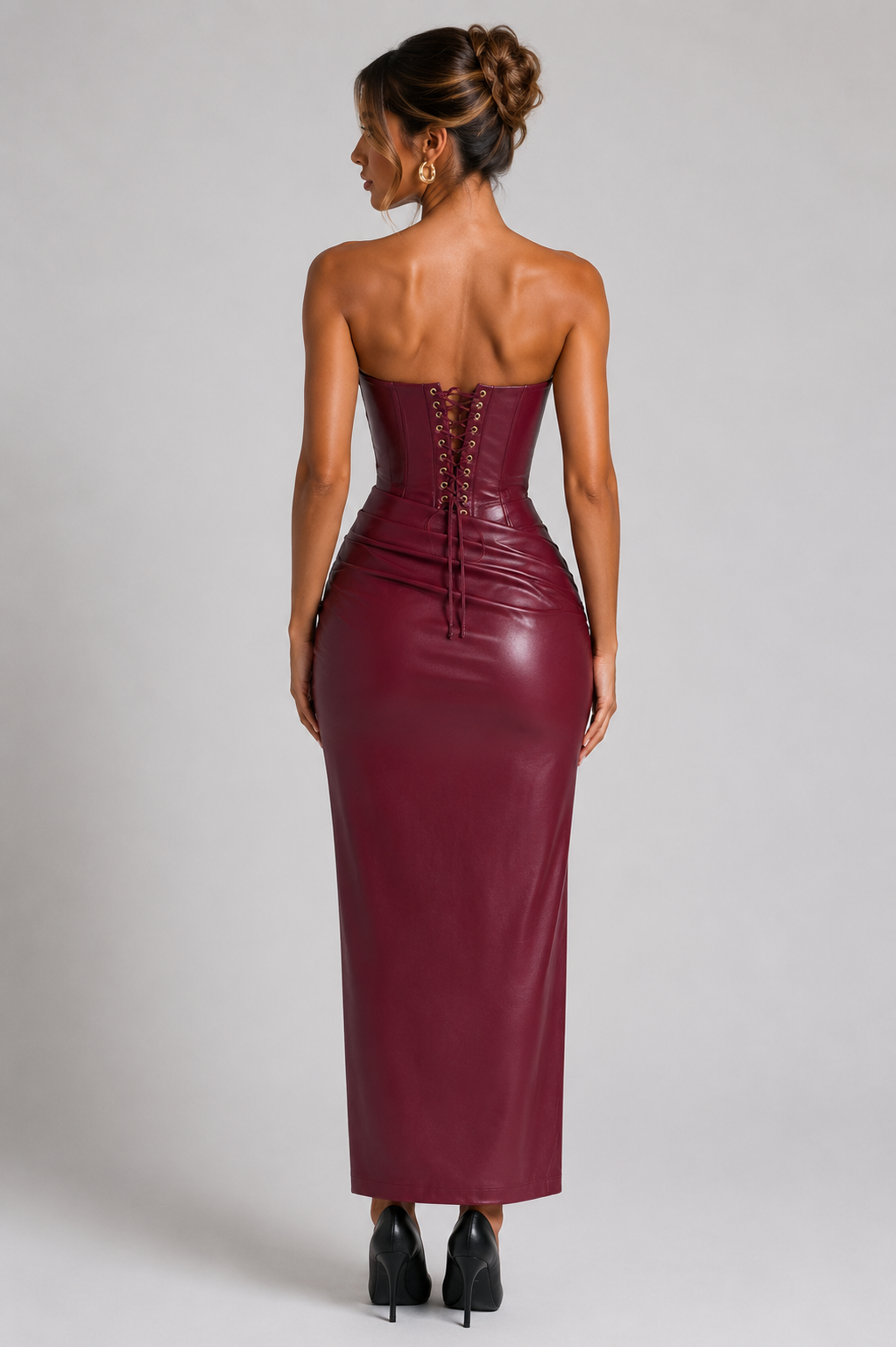 Bordeaux Allure Leather Gown