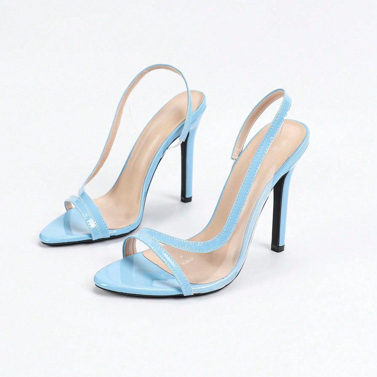 Azure Glow Strap Heels