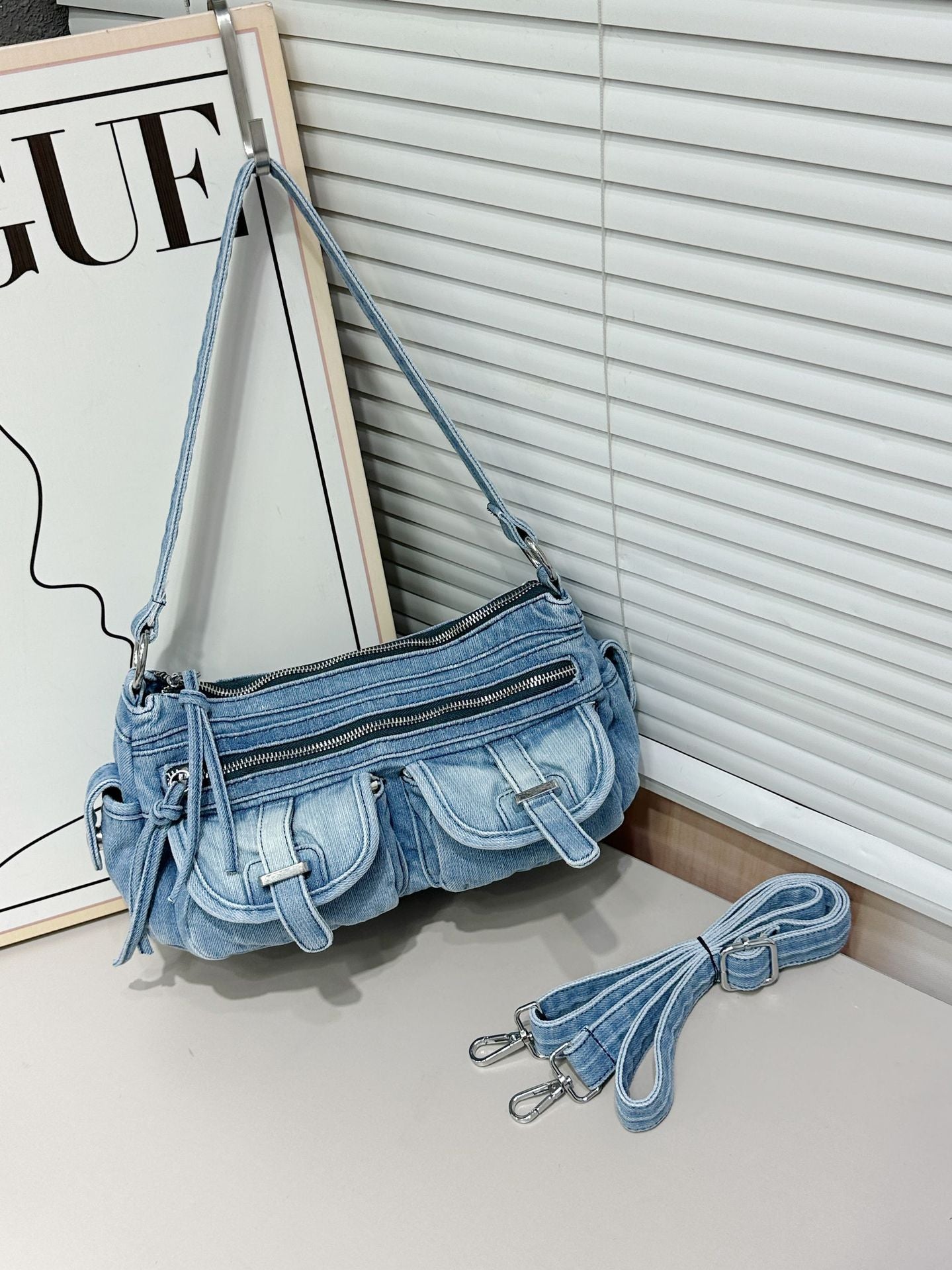 Denim Classic Shoulder Bag