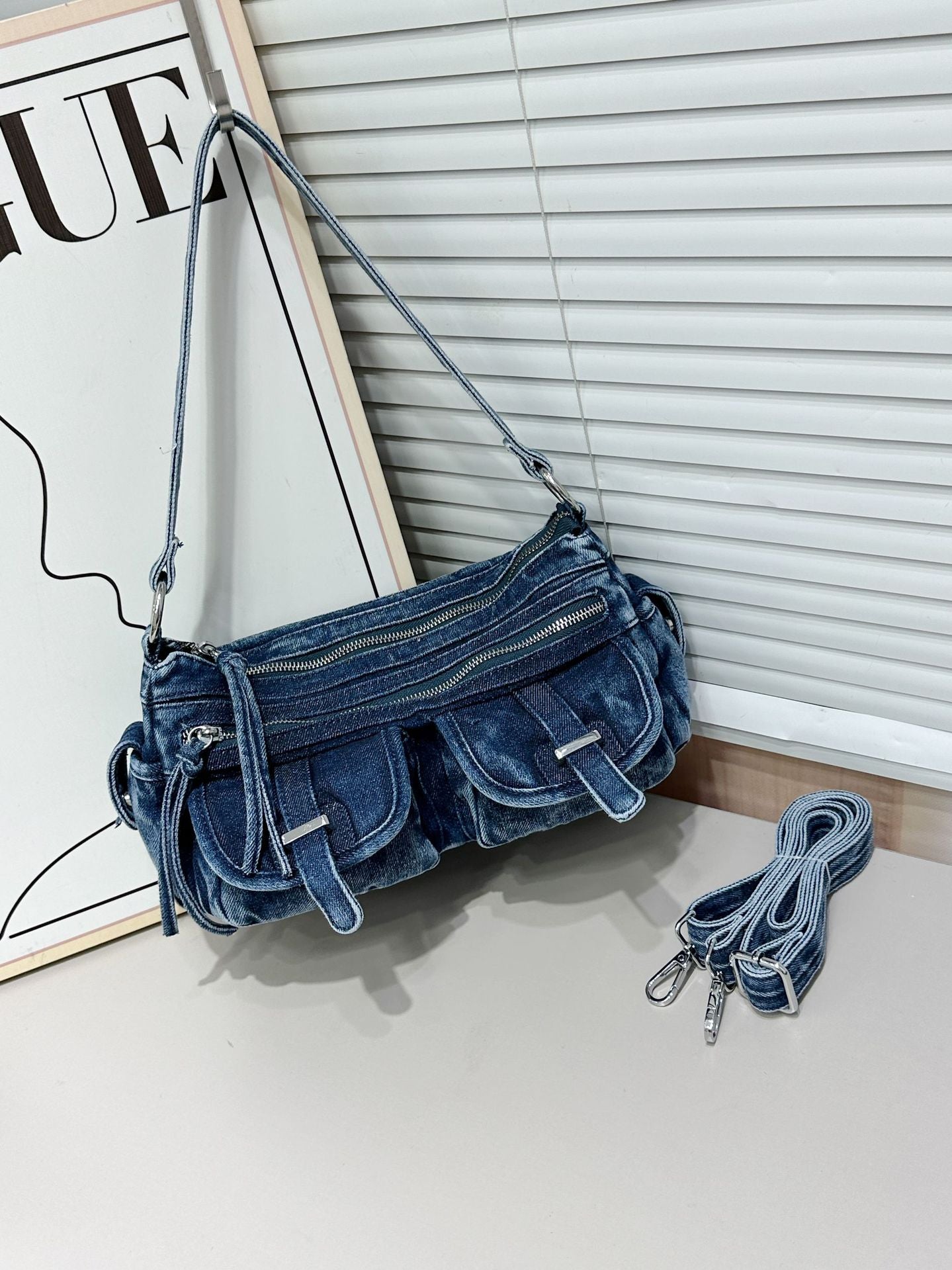Denim Classic Shoulder Bag