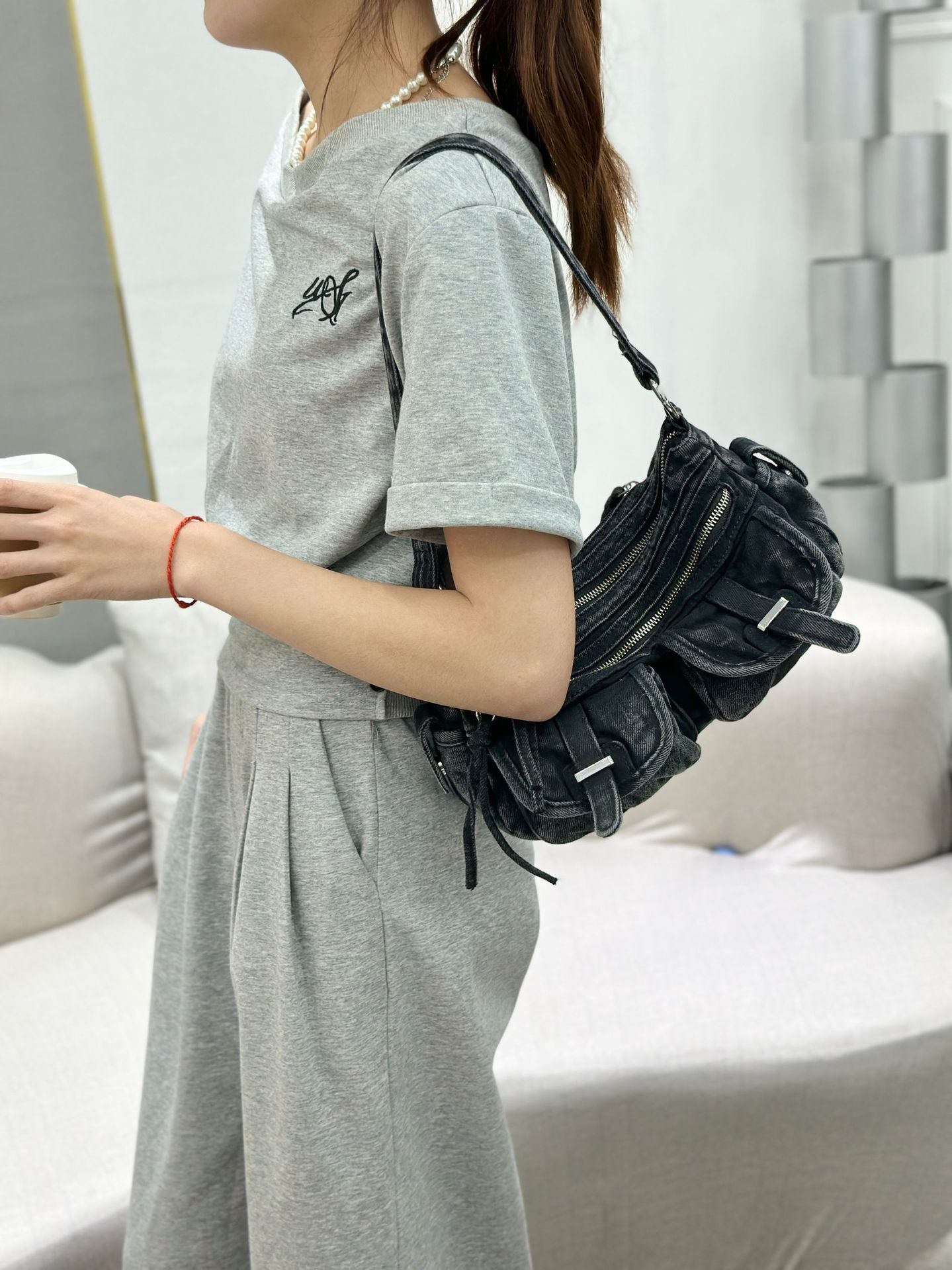 Denim Classic Shoulder Bag