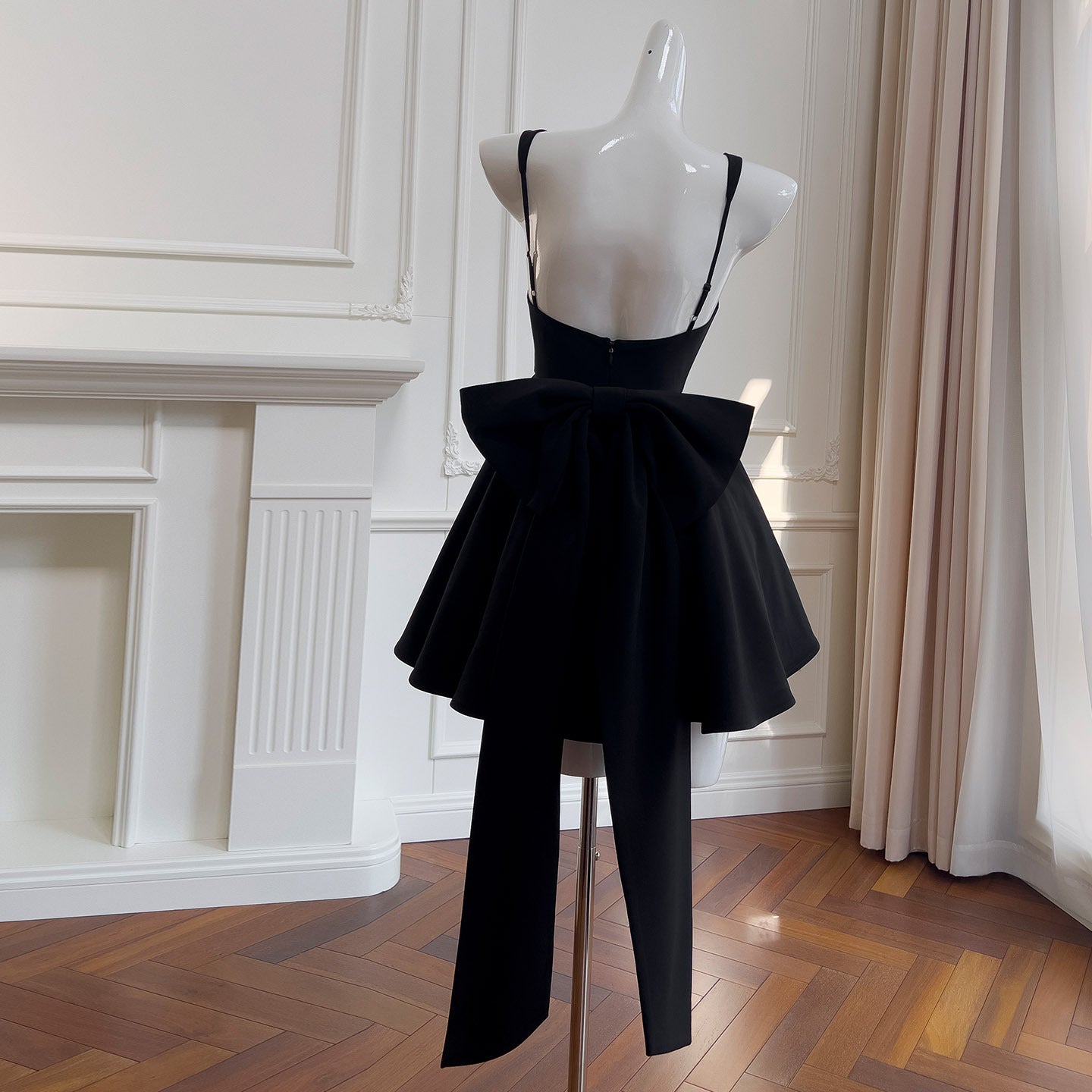 Velour Bow Midi Dress
