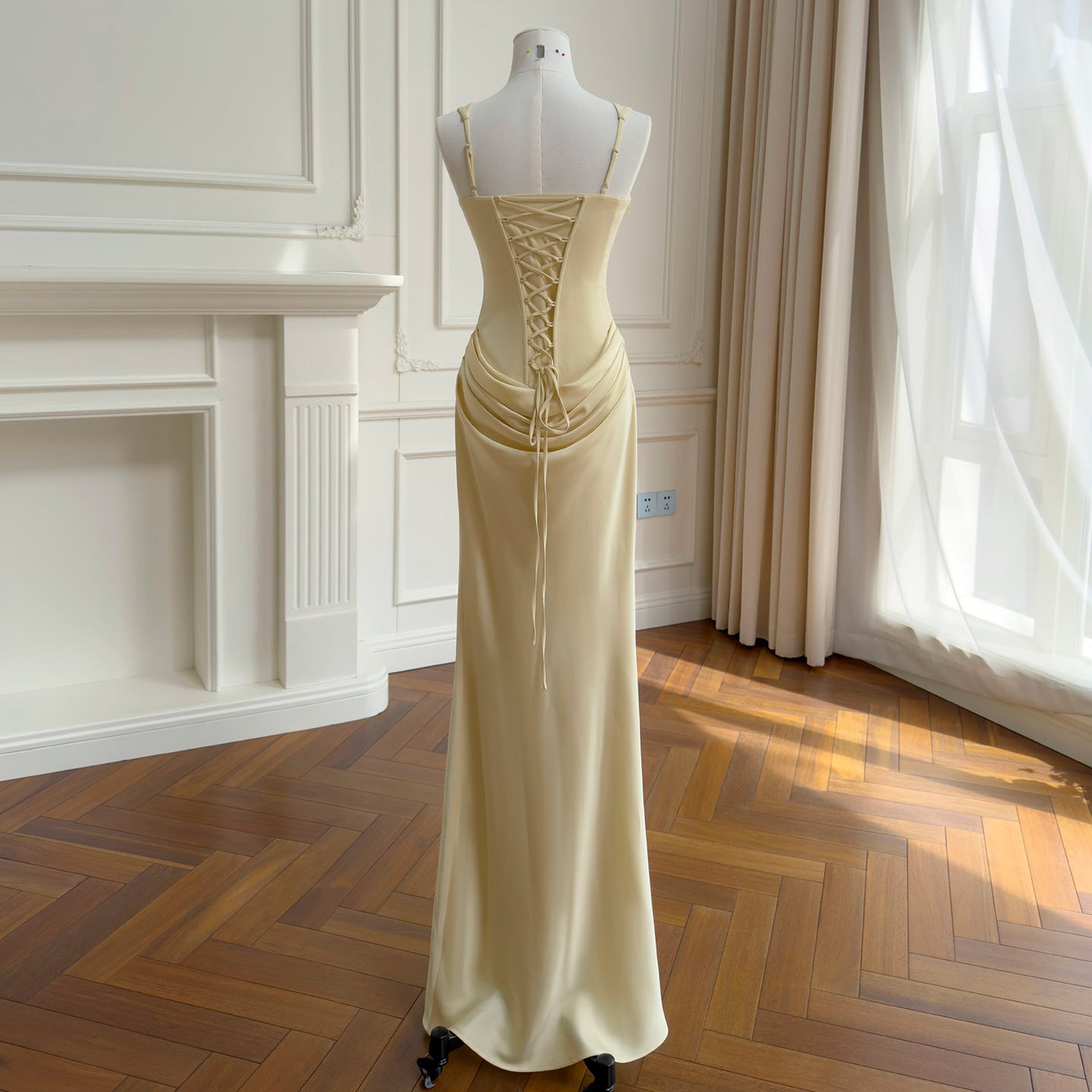 Luminara Satin Fishtail Maxi Dress