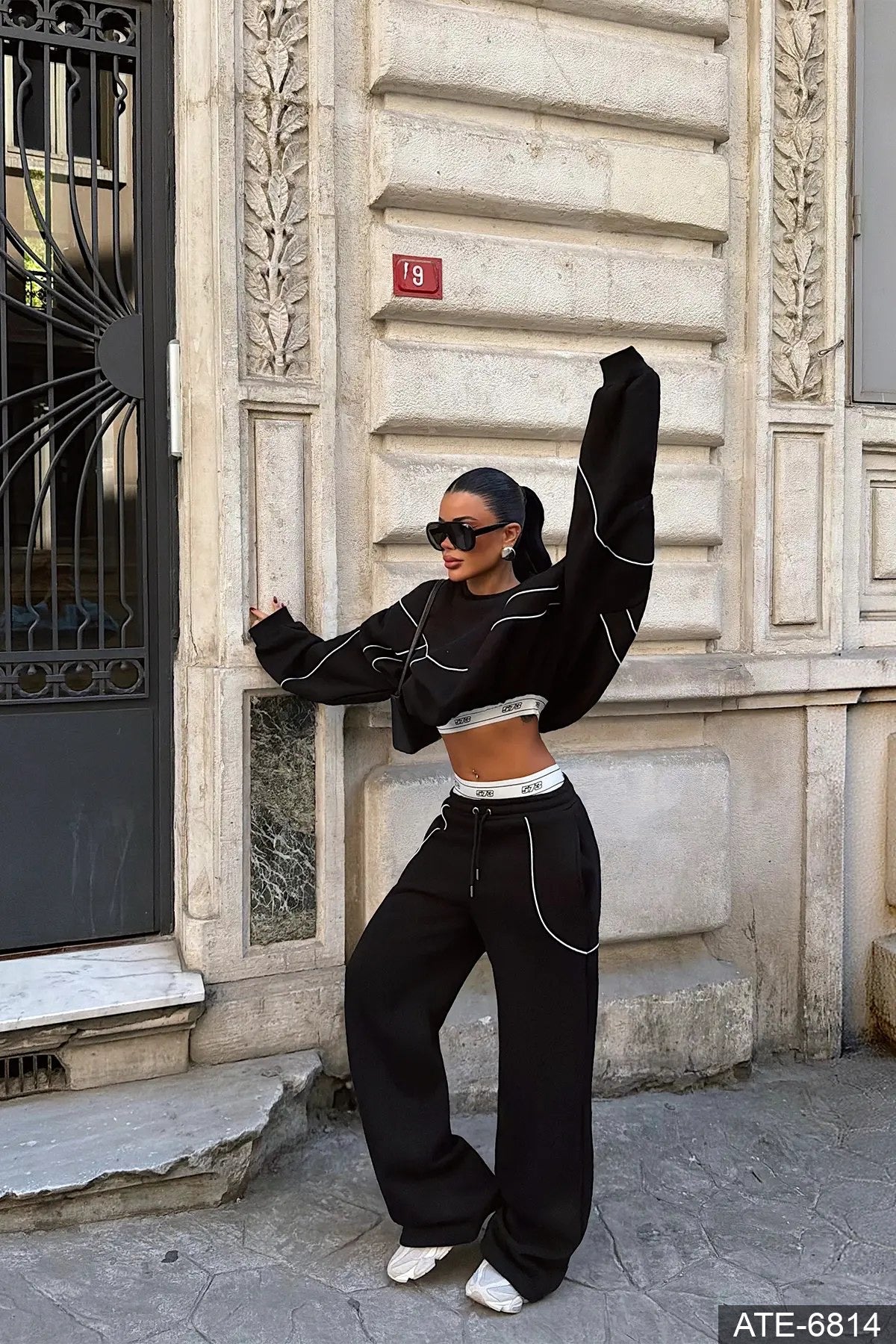 Black tracksuit set