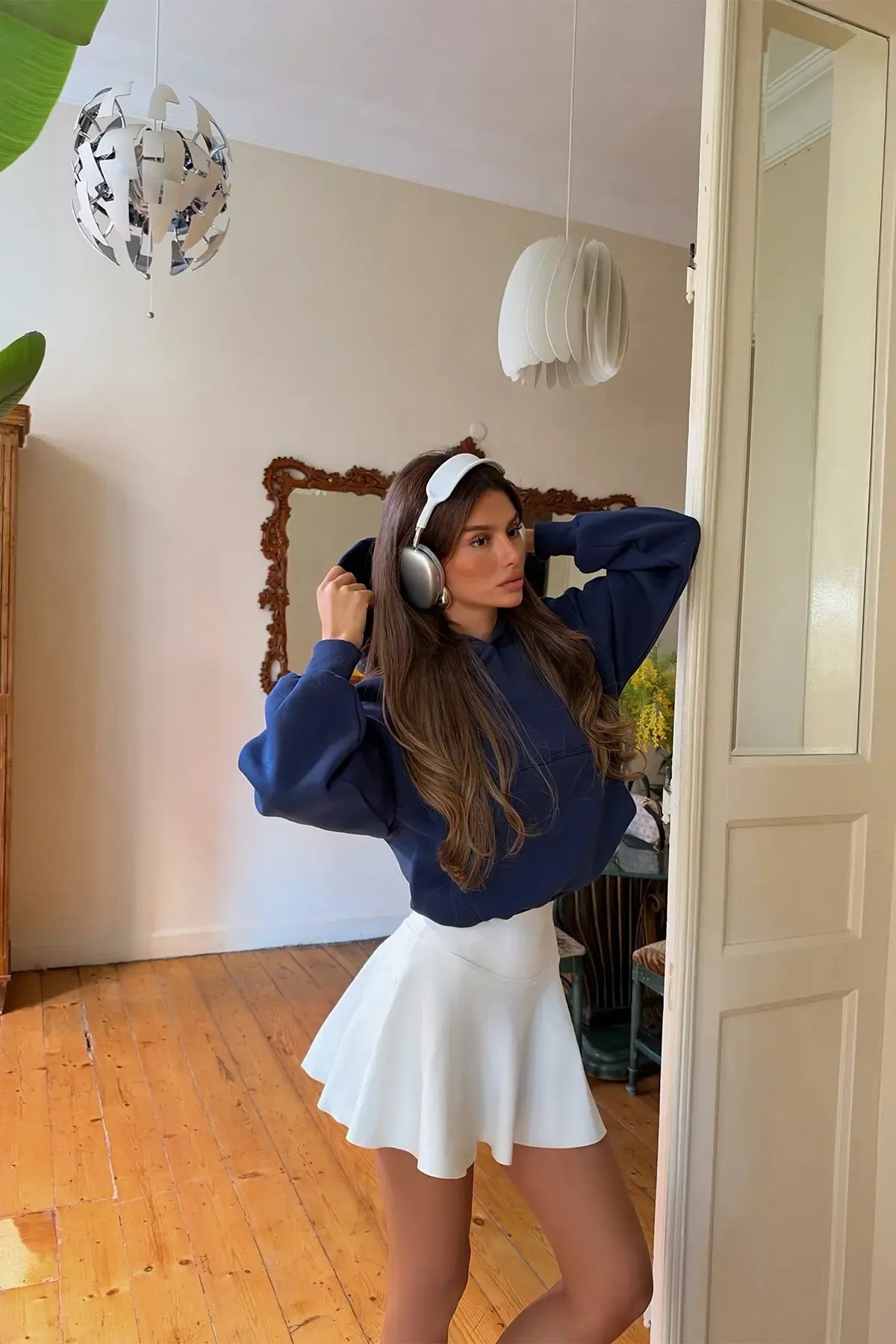 Indigo Basic Hooded Sweatshirt