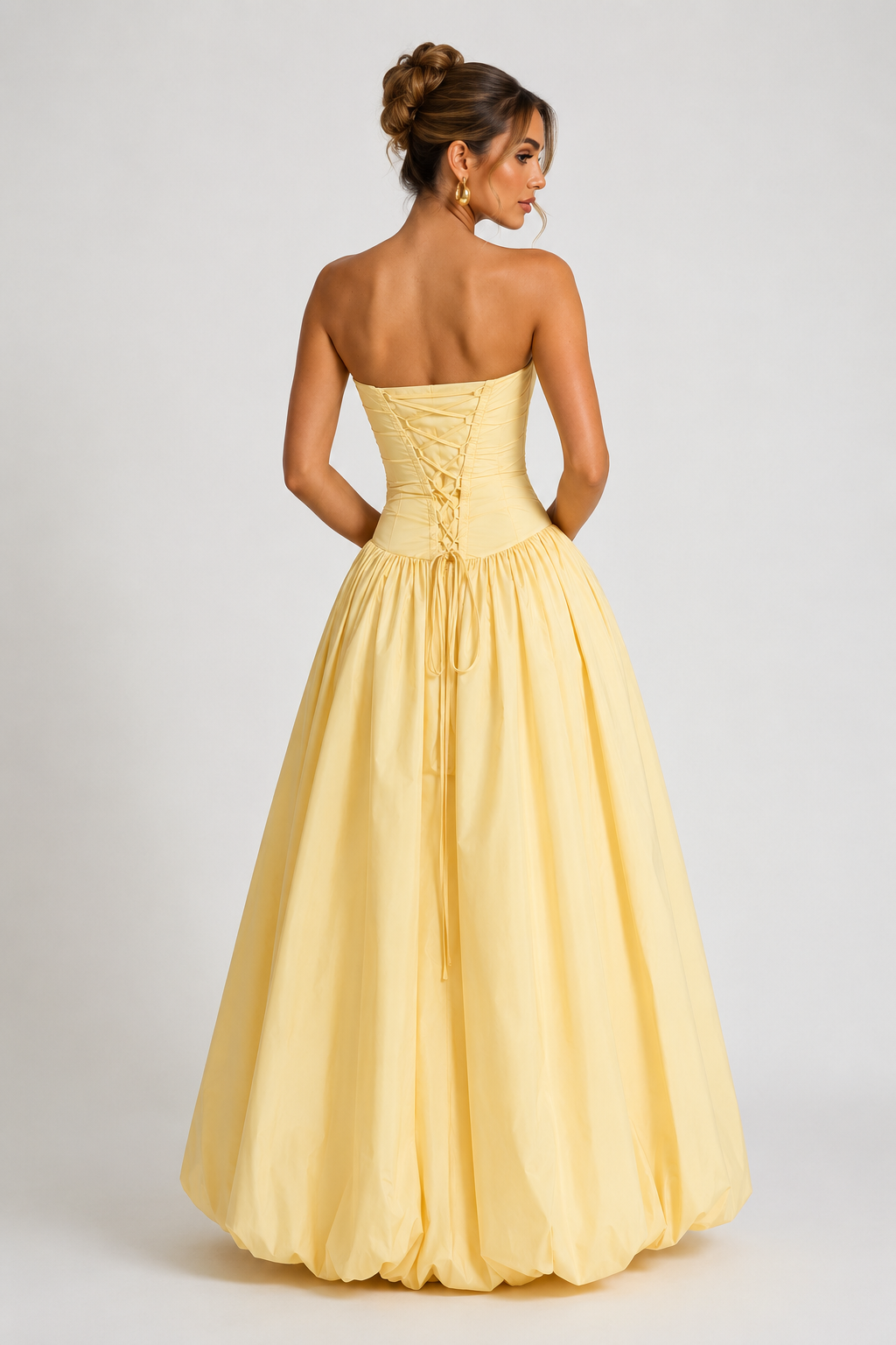 yellow fluffy dress