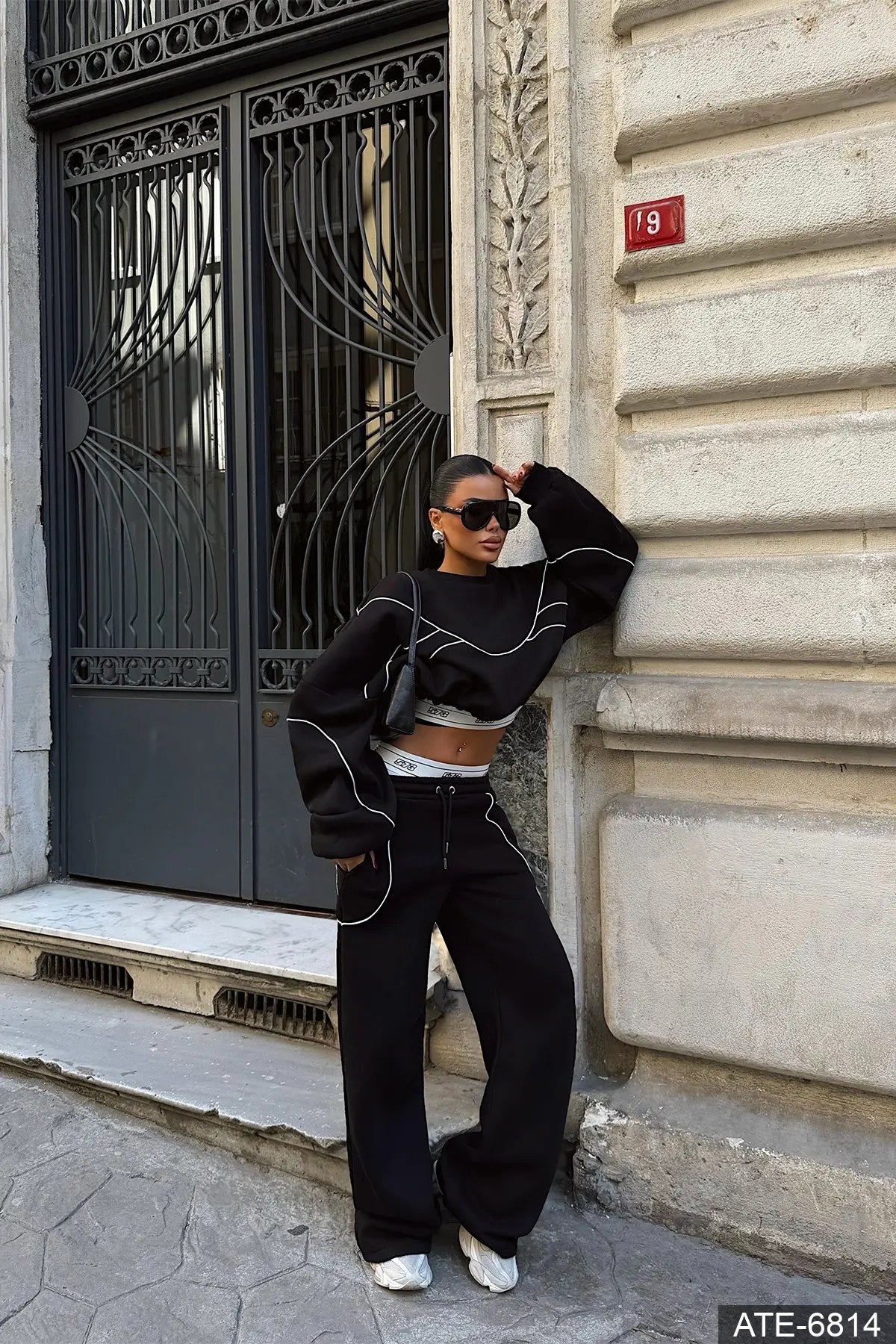 Black tracksuit set
