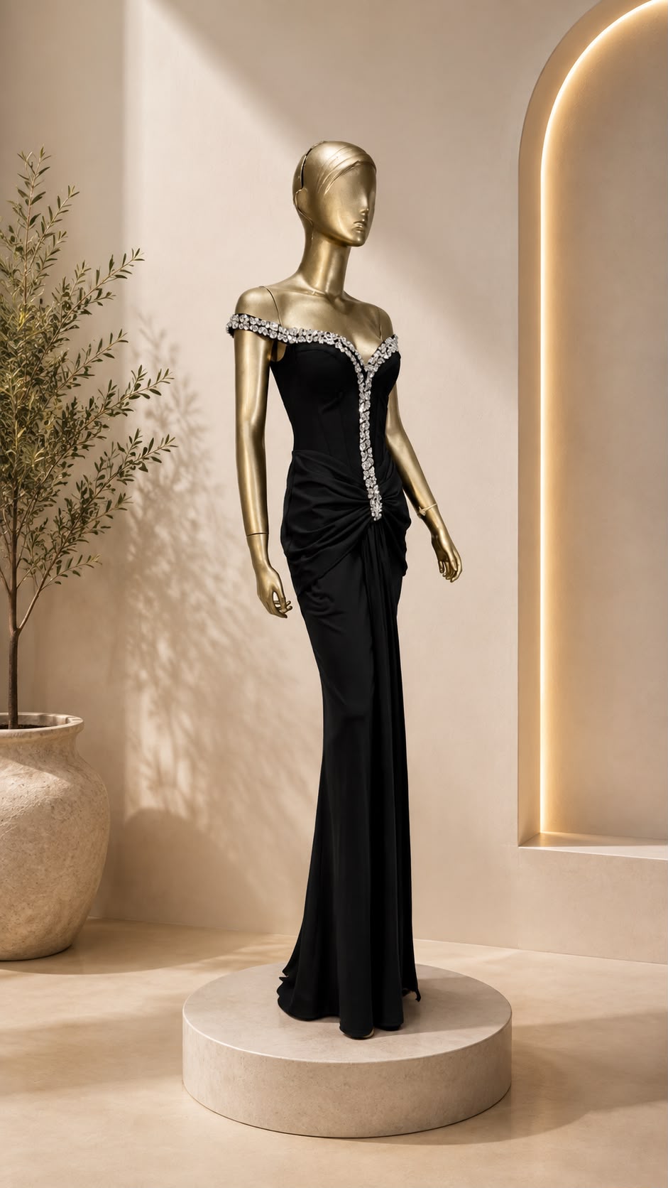 Rhinestone Embellished Bandage Gown