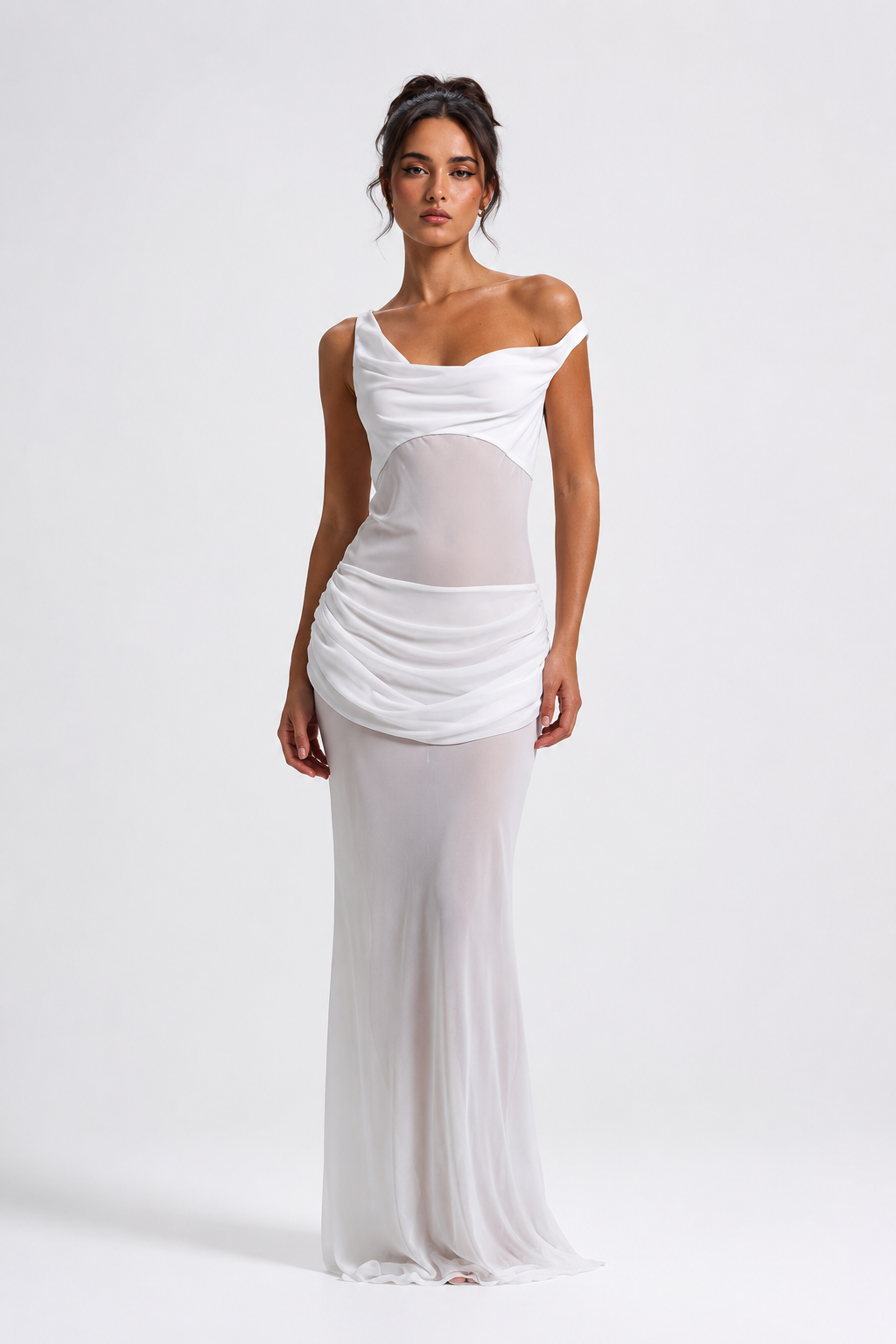 Ethereal Sculpt Mesh Dress