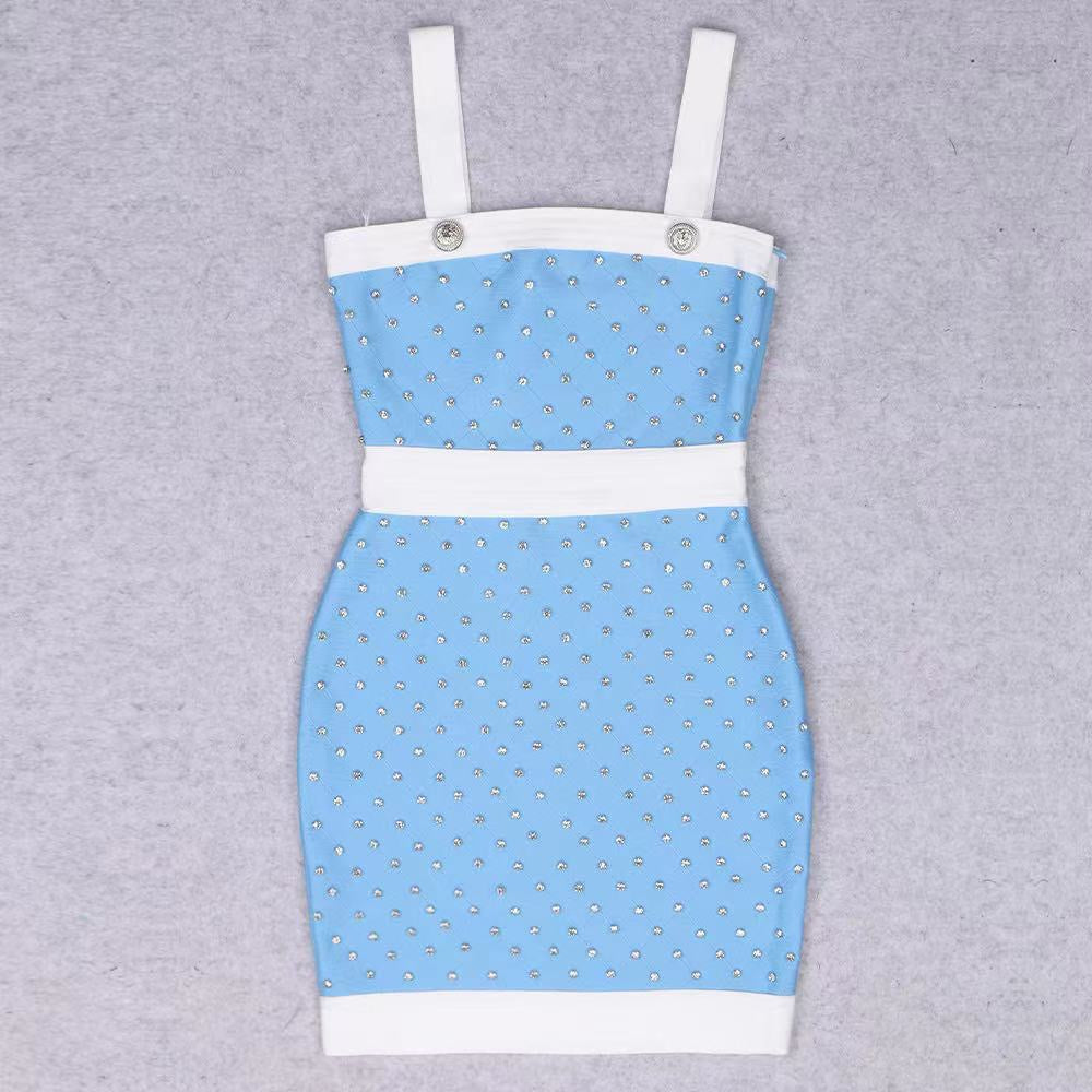 Rhinestone Bandage Mini Dress