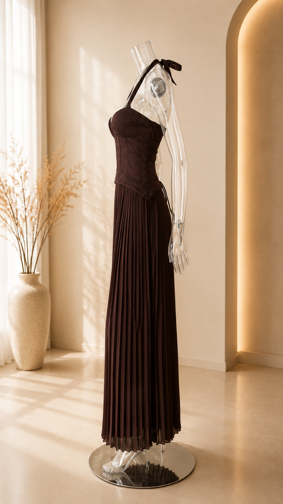 Vivienne Pleated Midi Dress