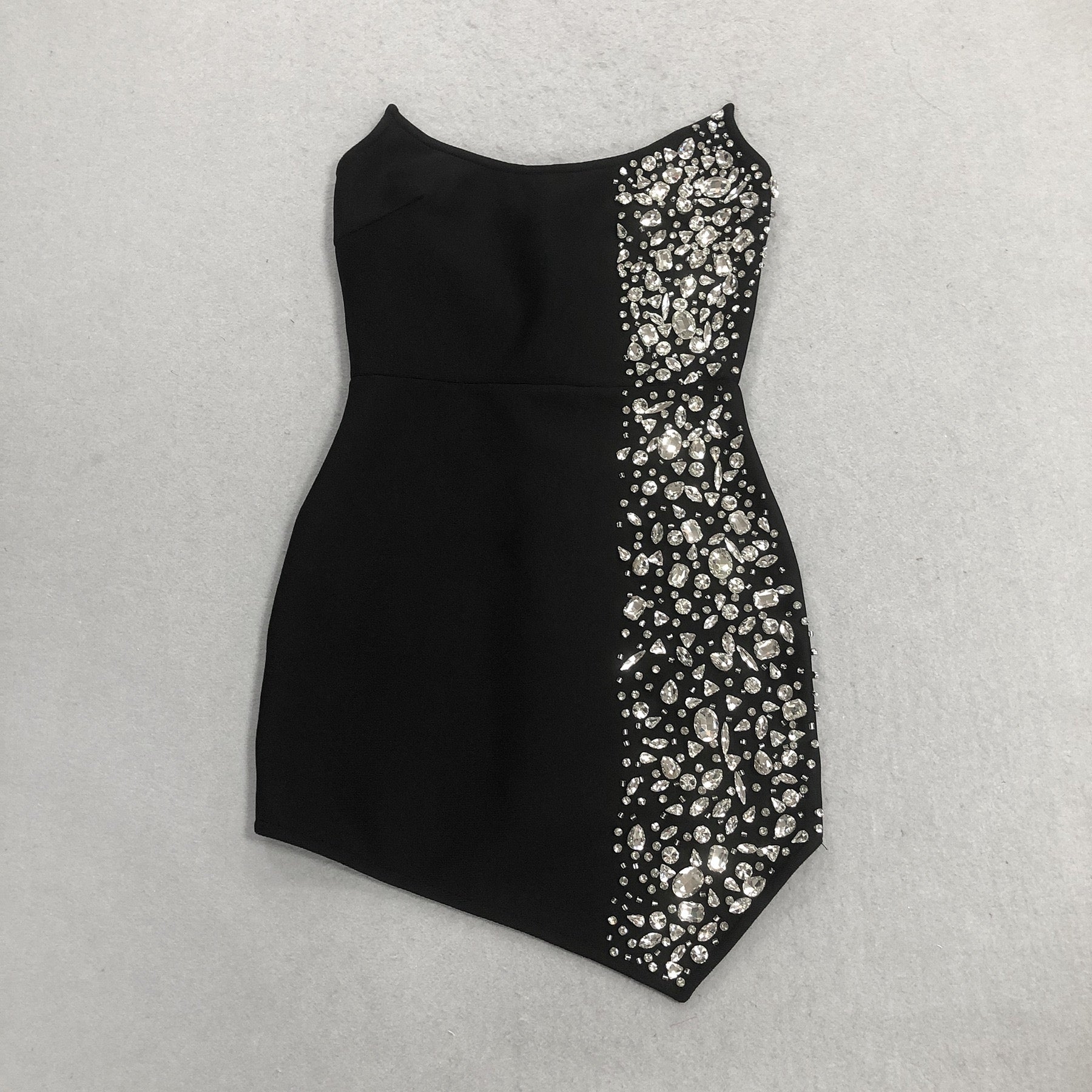 Crystal Panel Strapless Mini Dress