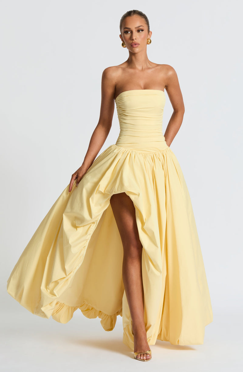 yellow fluffy dress