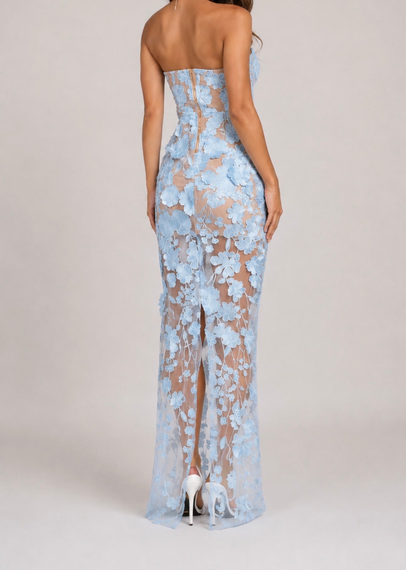 Roselle 3D Floral Maxi Dress