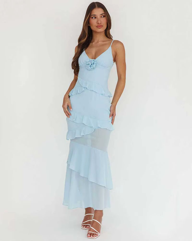 Elise Ruffle Maxi Dress