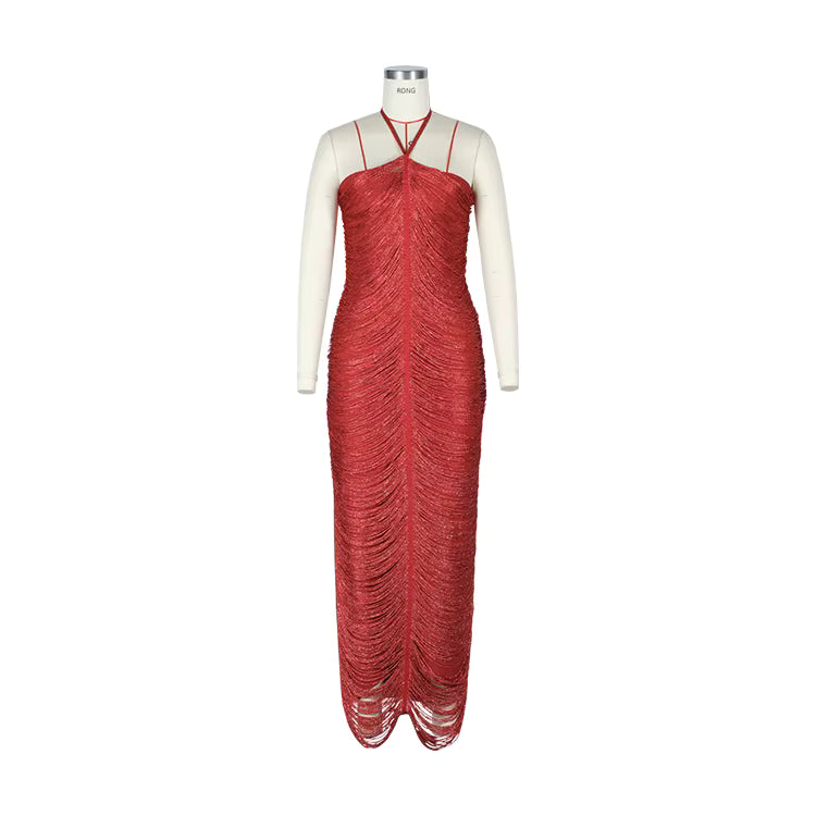 Velmira Tassel Maxi Dress
