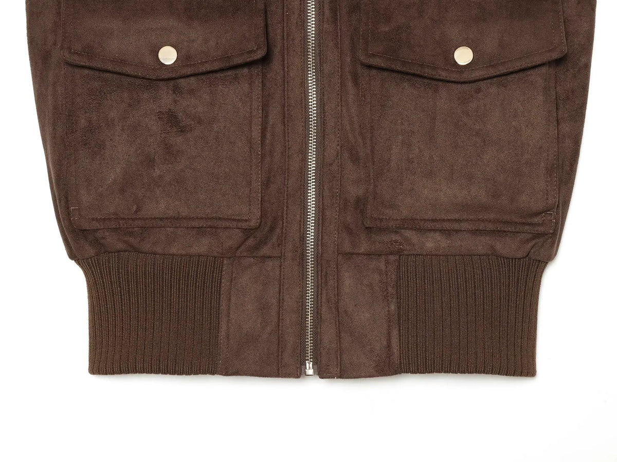Darcia Rib-Collar Suede Vest