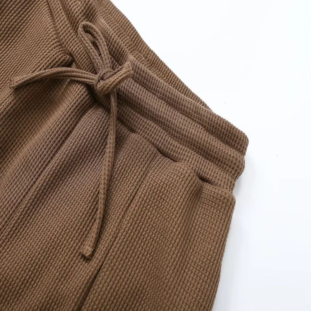 Mireya Waffle Hoodie Set