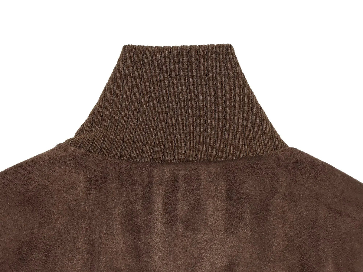 Darcia Rib-Collar Suede Vest