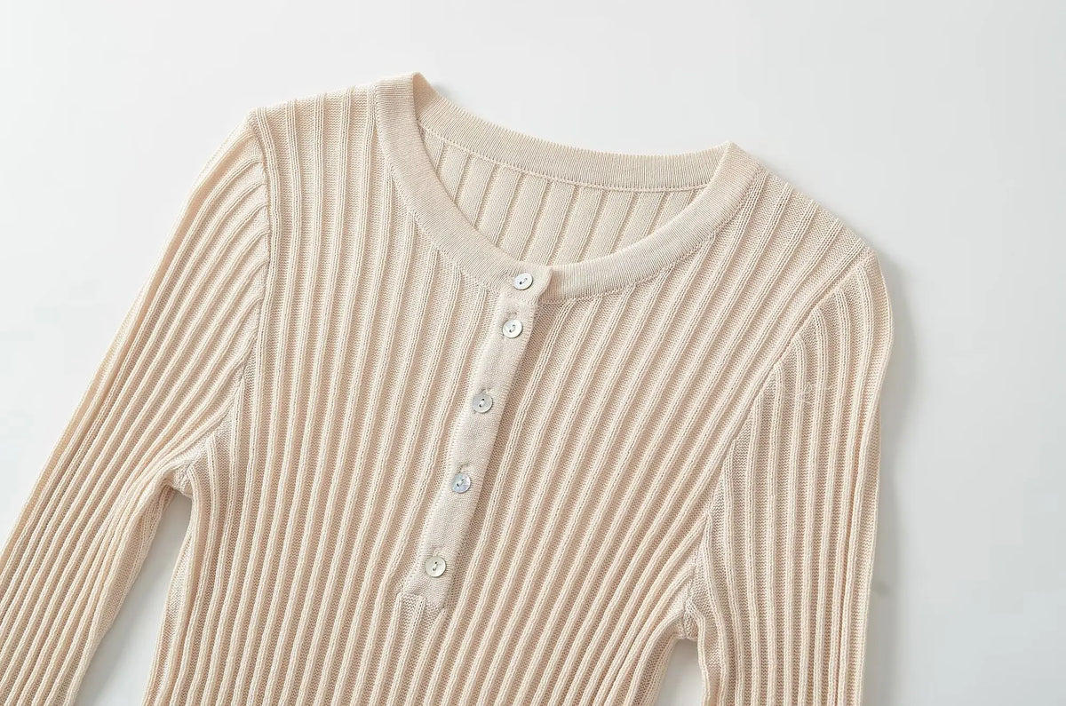 Fenella Ribbed Button Top