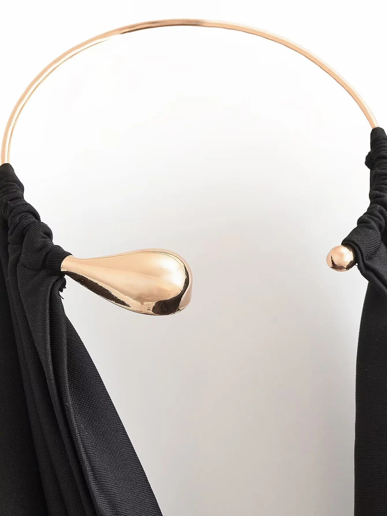 Metal Ring Halter Neck Draped Tank Top