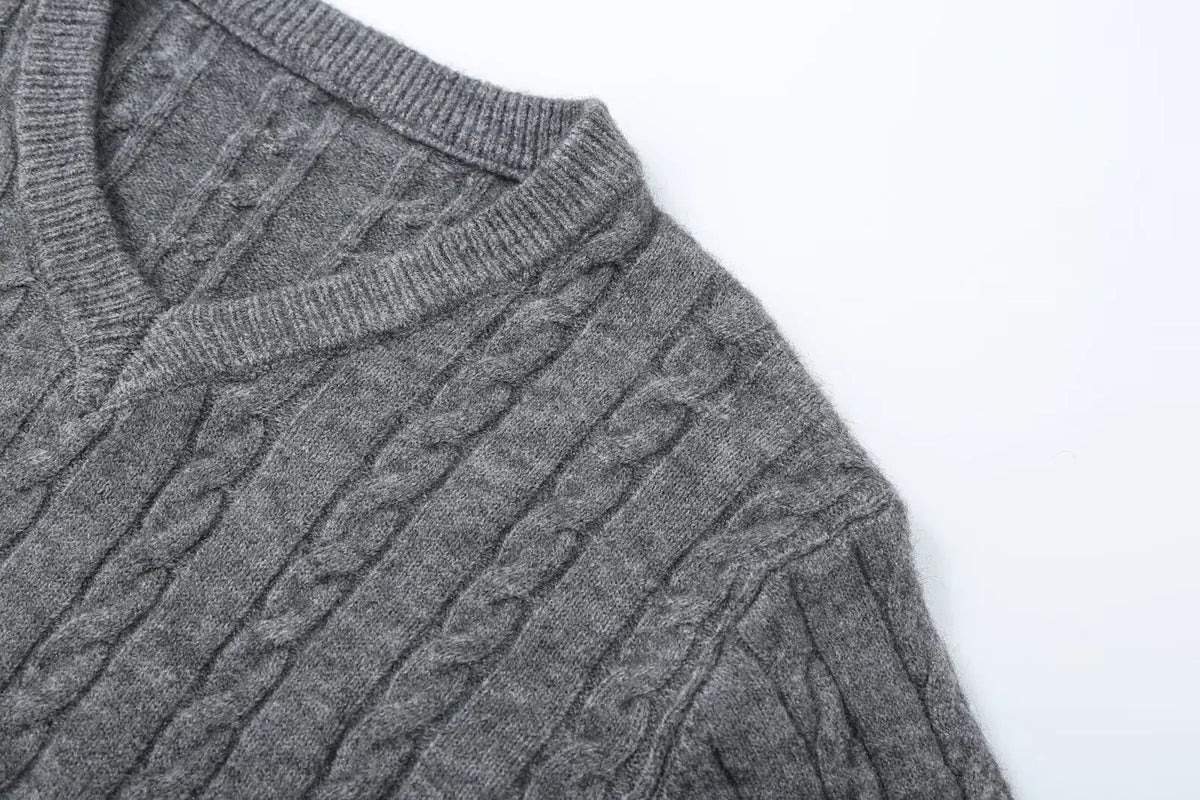 Marit Cable V-Neck Sweater