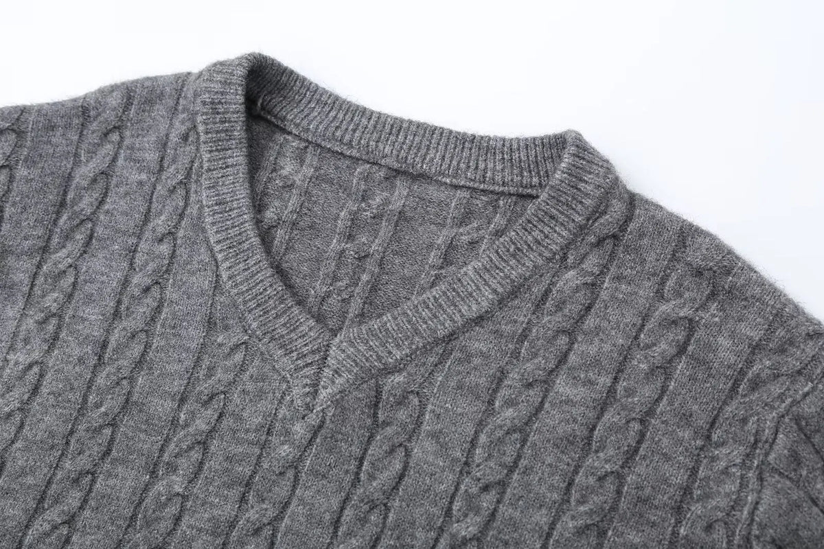 Marit Cable V-Neck Sweater
