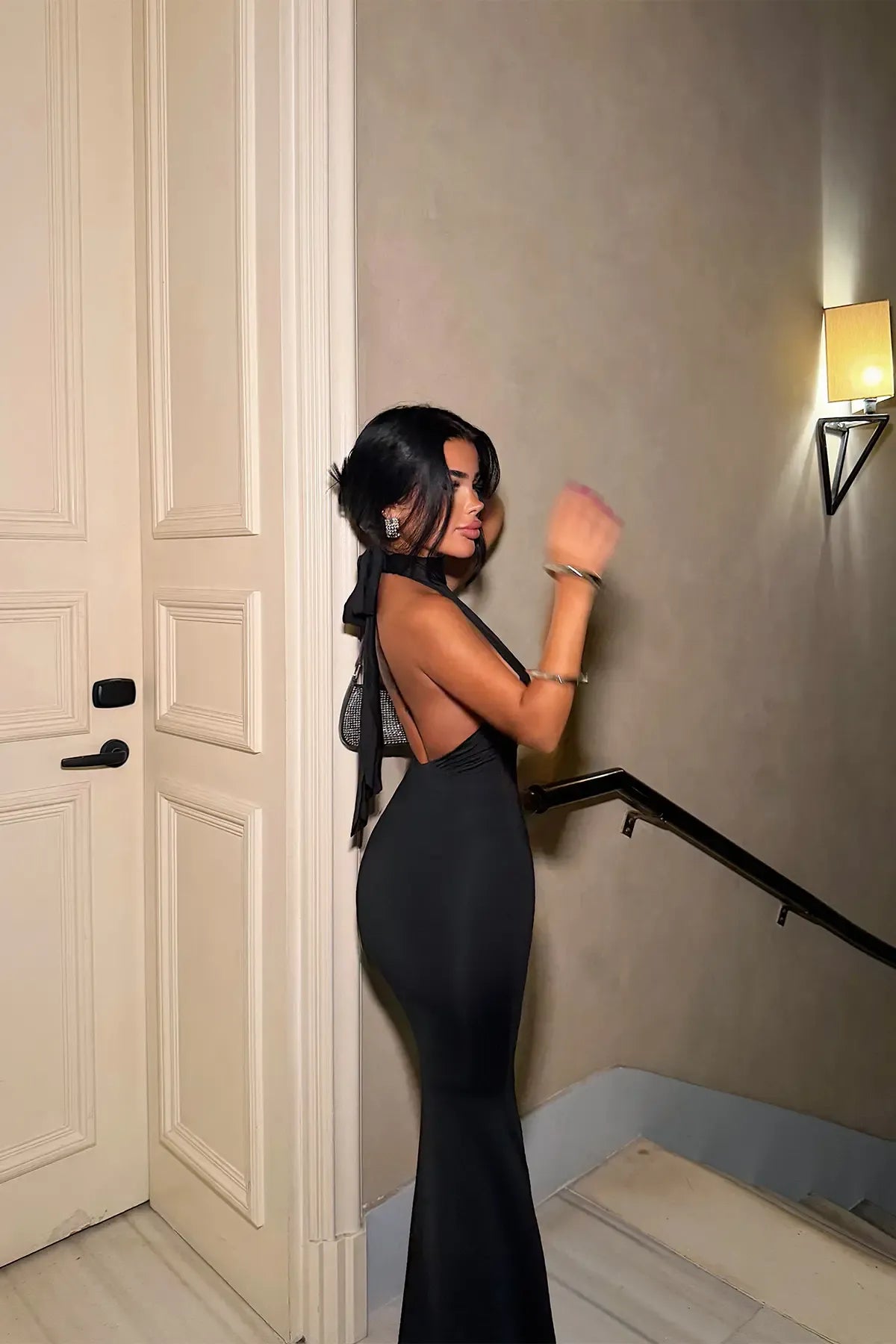 Black Halter Neck Maxi Dress