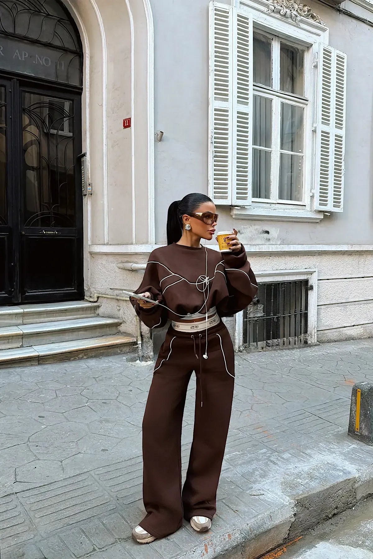 Dark Brown Tracksuit Set
