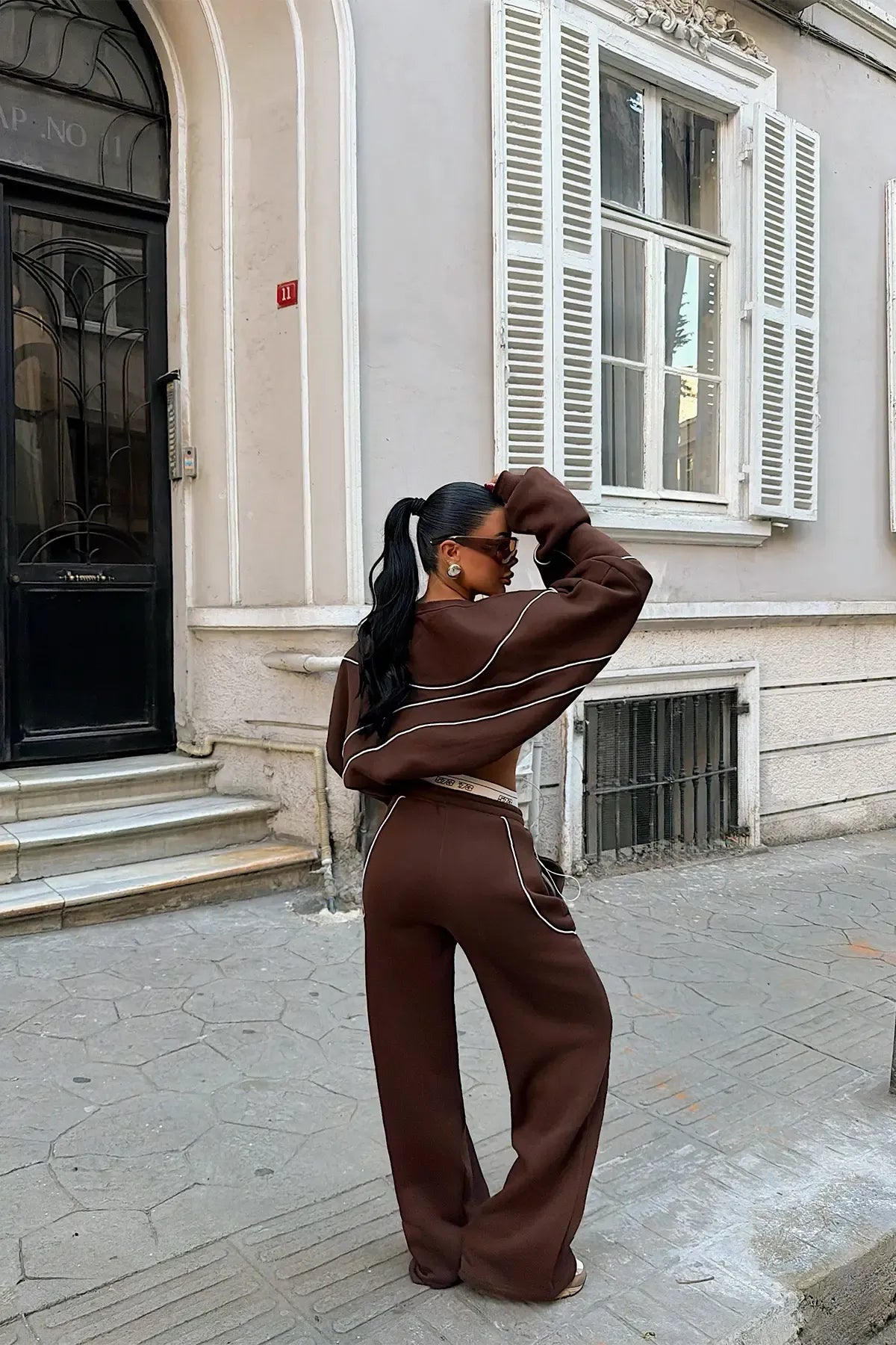 Dark Brown Tracksuit Set
