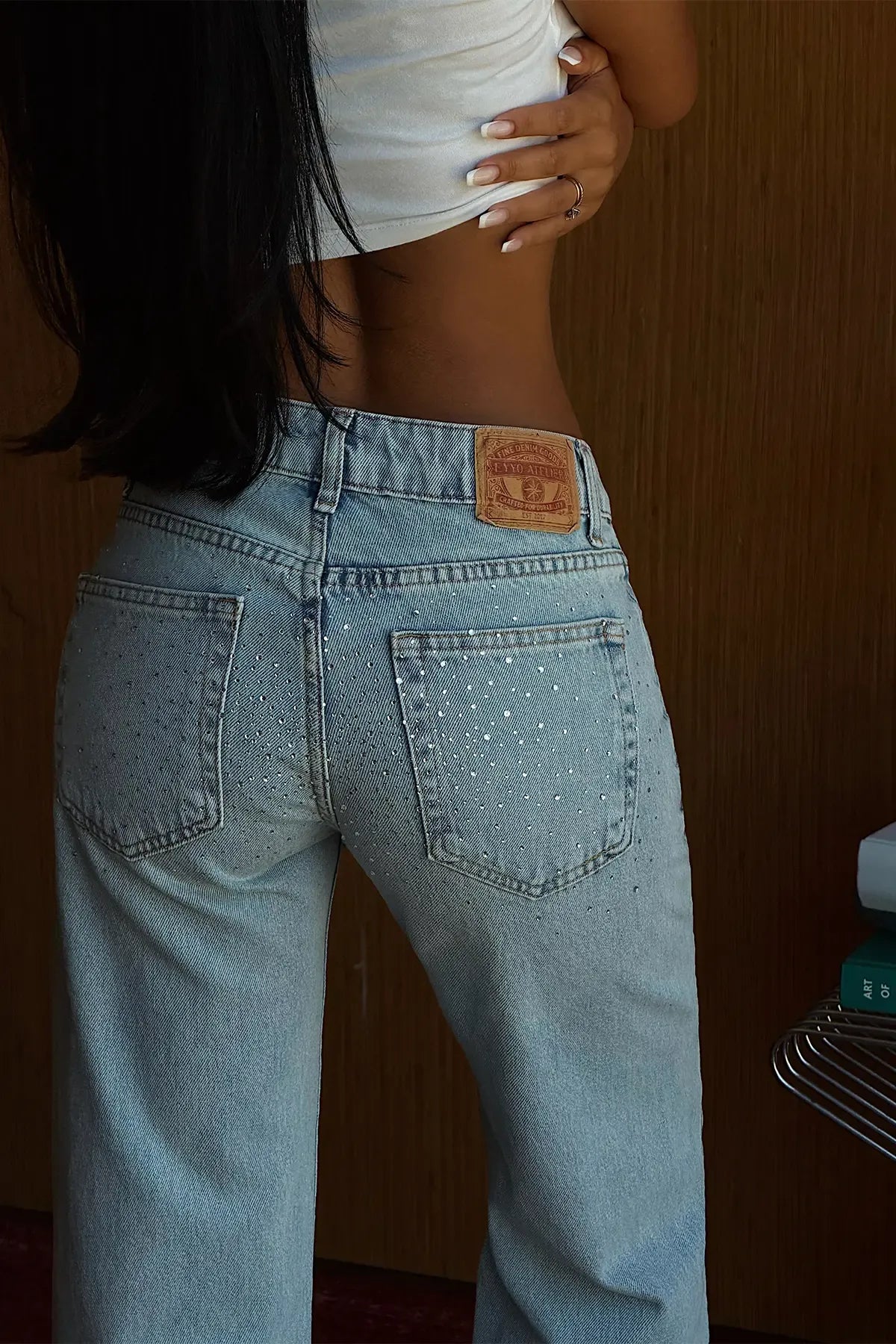 Blue Stone Detail Jeans
