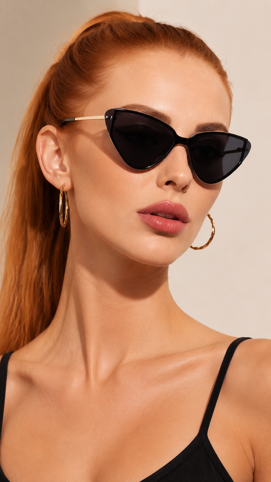 Metal Cat Eye Shield Sunglasses