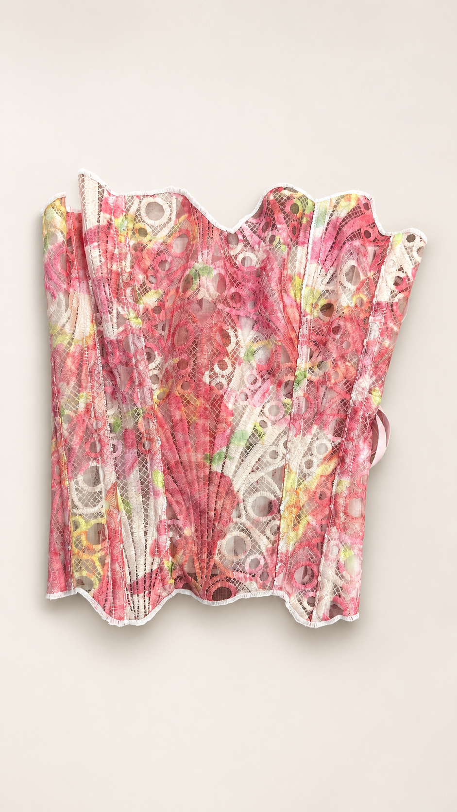 Embroidered Lace Boned Corset Top