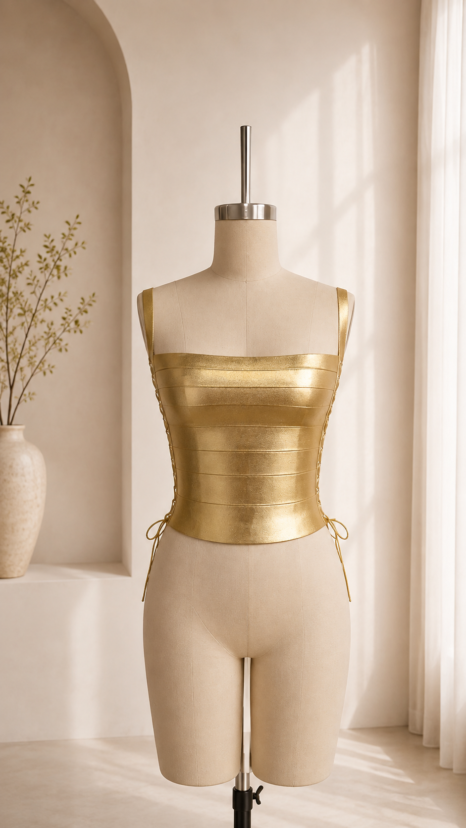 Metallic Bandage Corset Top