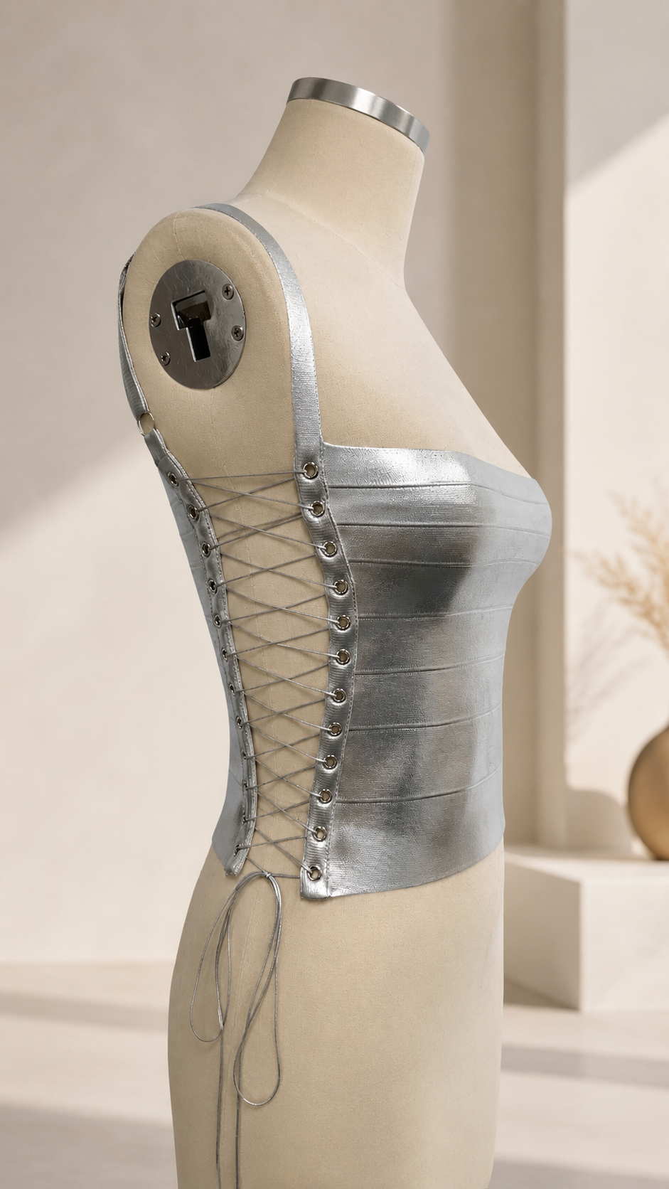 Metallic Bandage Corset Top