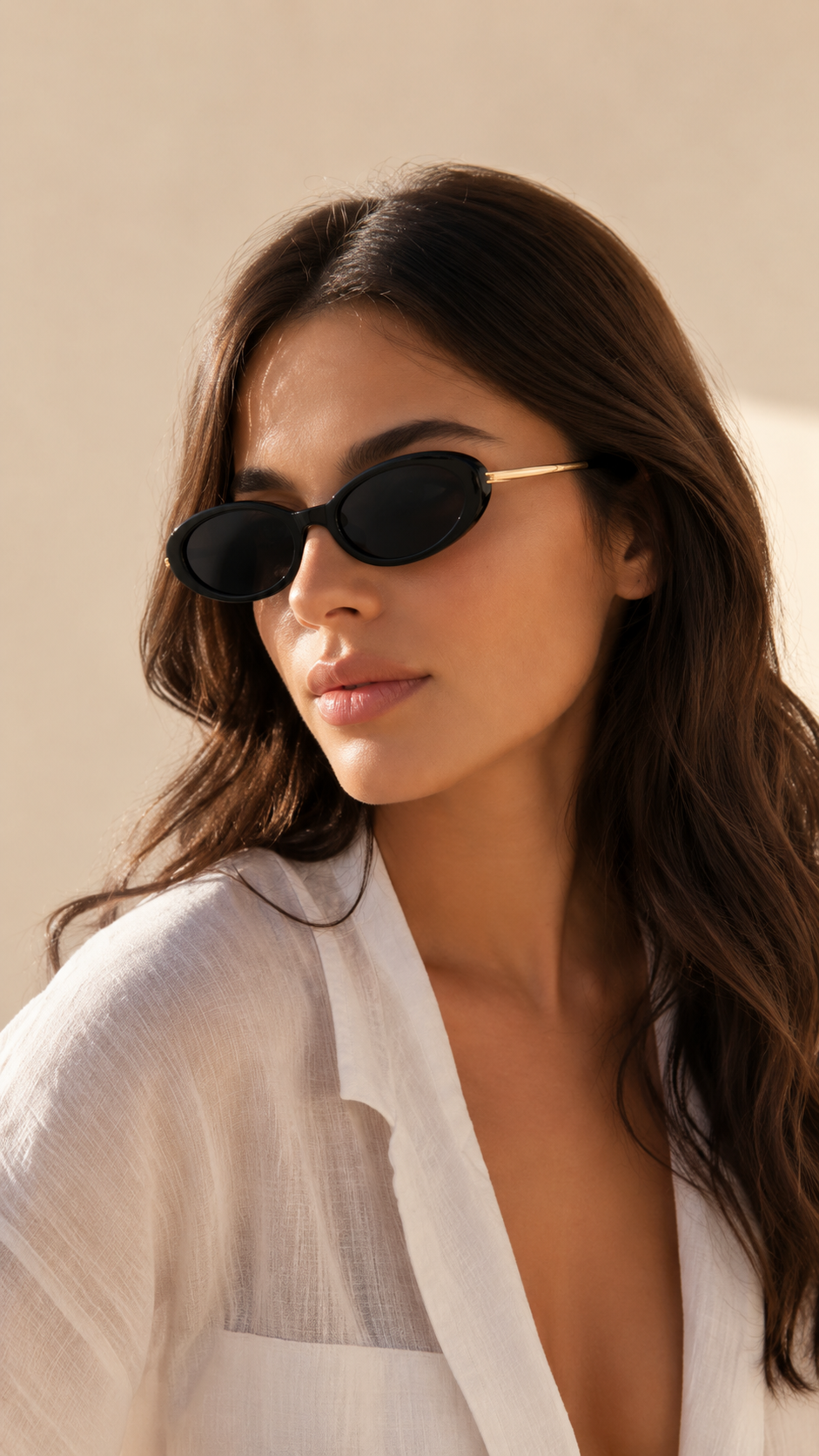 Oval Frame Retro Sunglasses