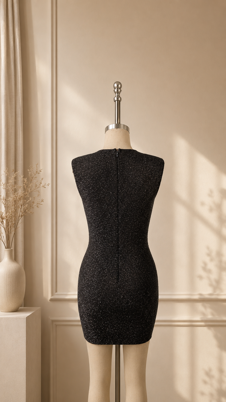 Shimmer Draped Ruched Mini Dress