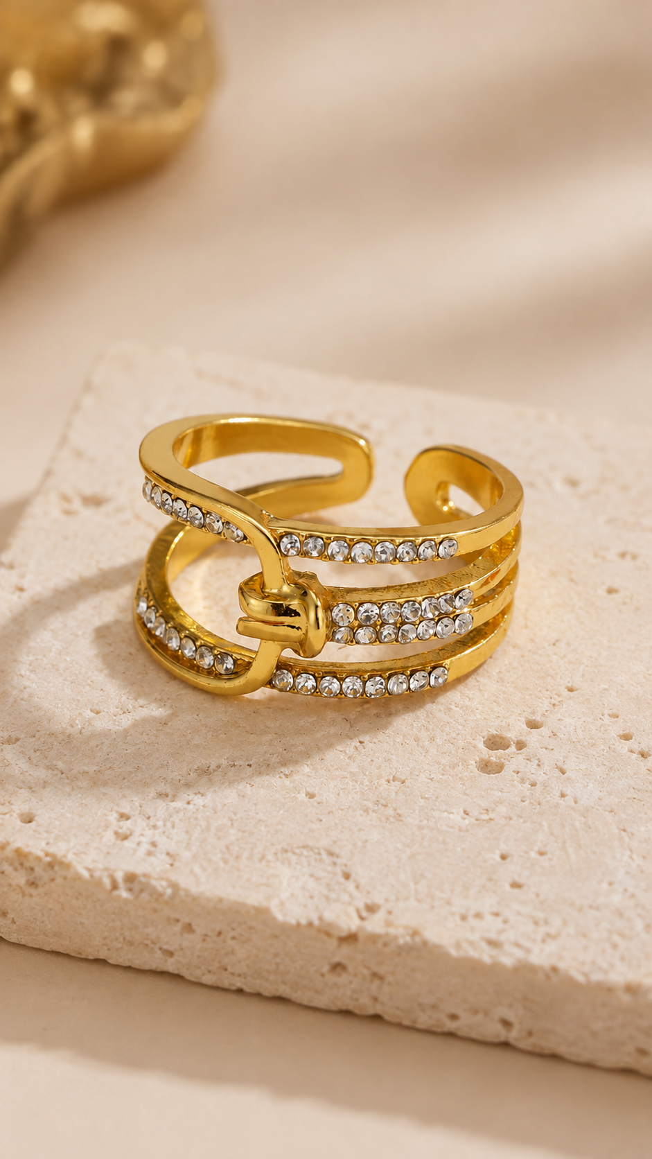 Pave Knot Open Ring