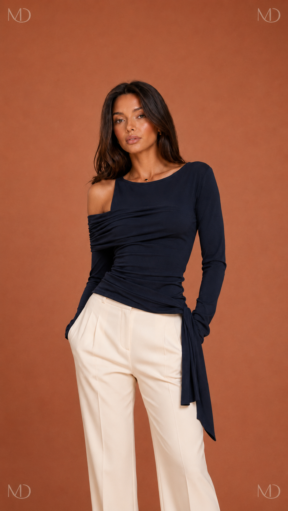 Noor Asymmetric Shoulder Top