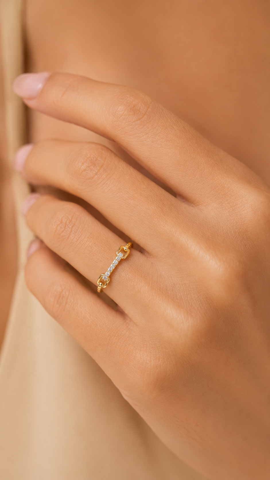 Aurelie Zircon Link Ring