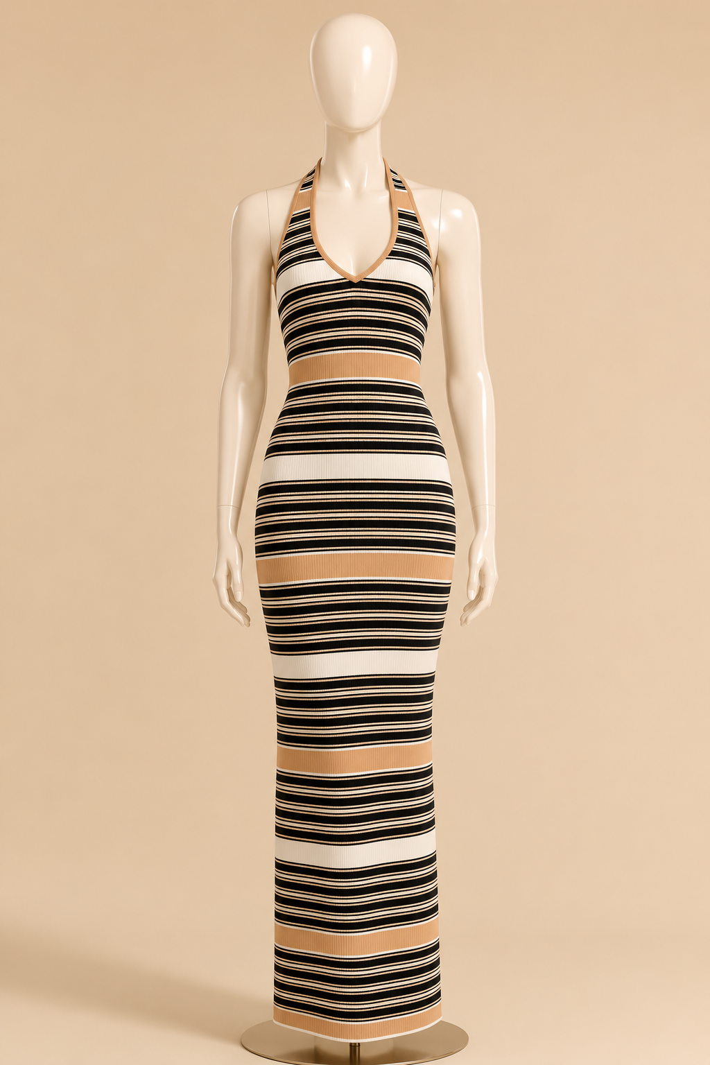 Avenza Striped Knit Maxi Dress