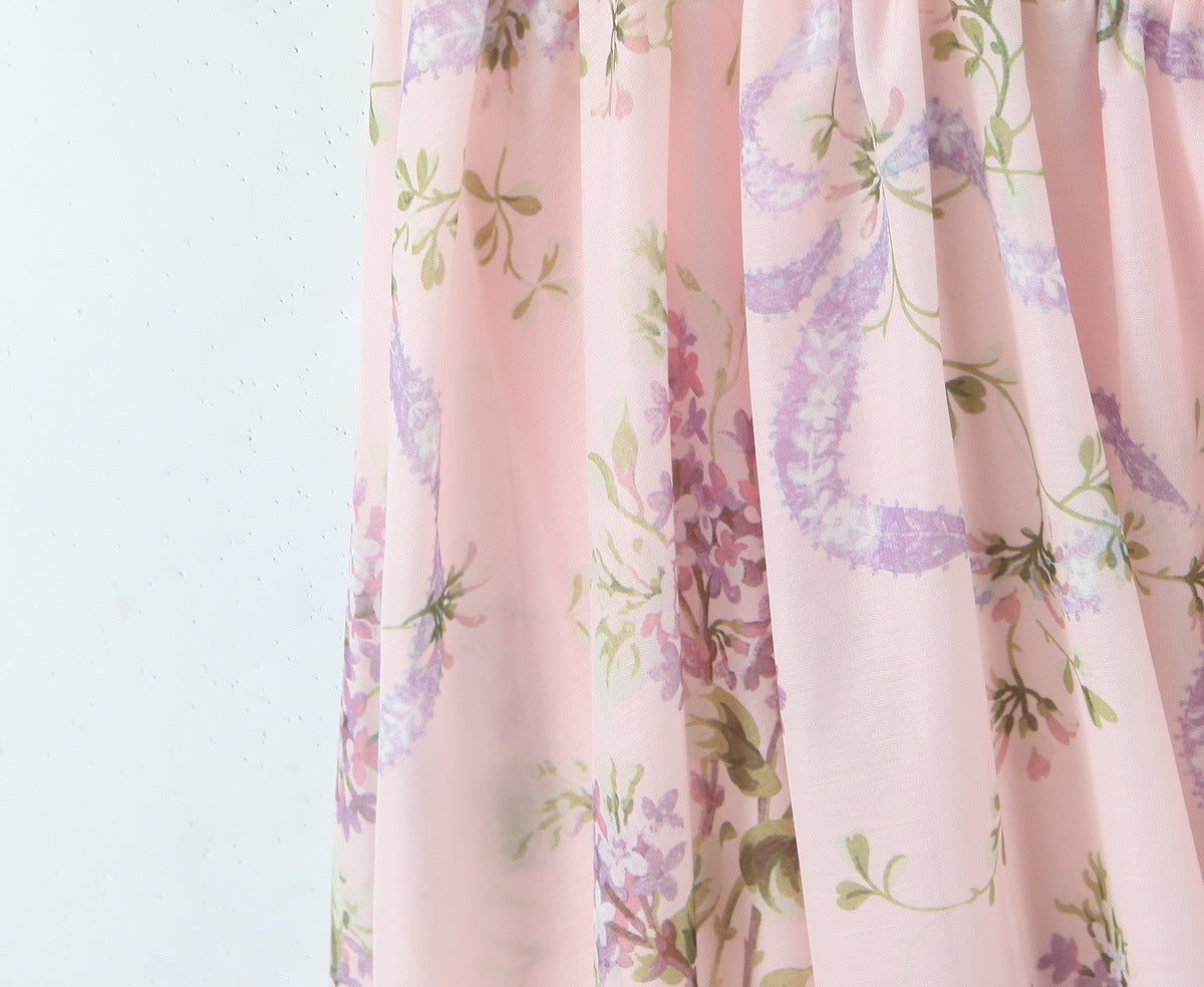 Floral Print Halter Tie-Waist Maxi Dress