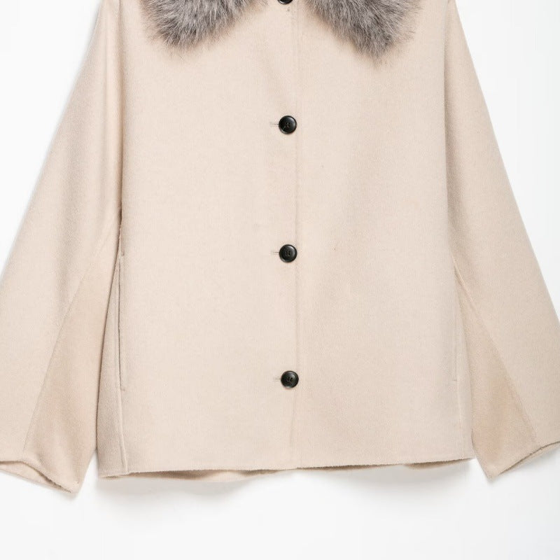 Delphia Plush-Collar Coat