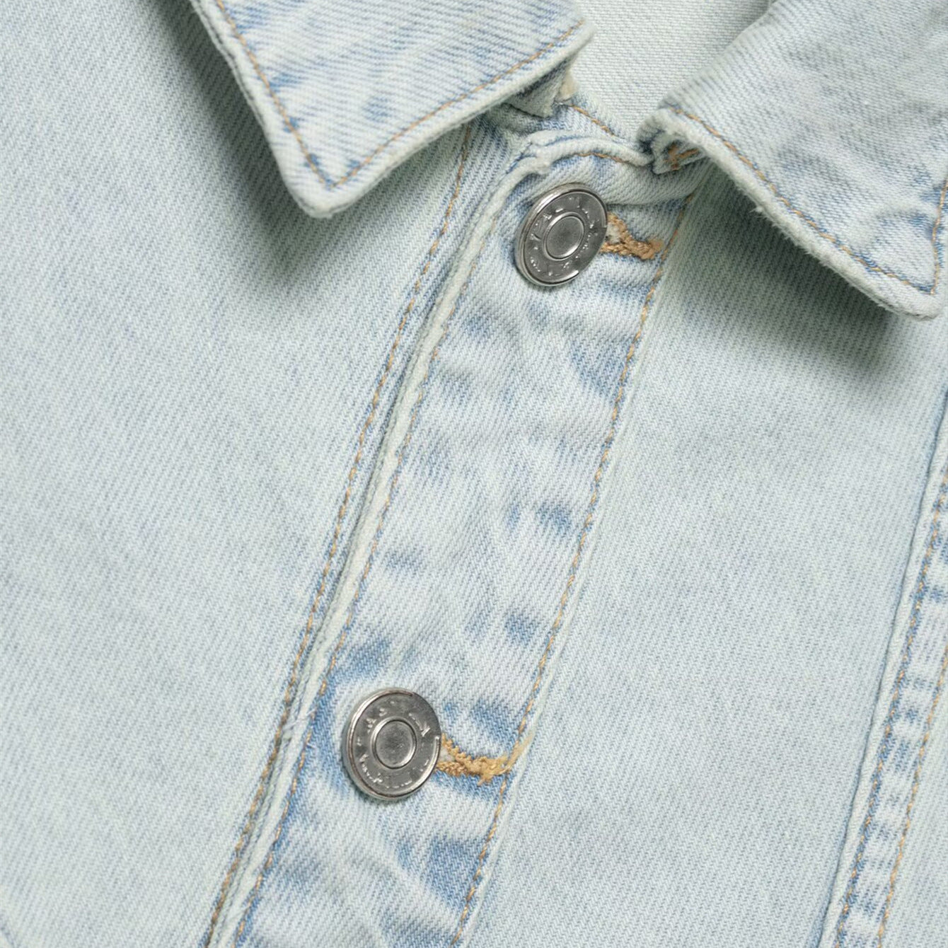Washed Denim Vest And Wide Leg Jeans Set