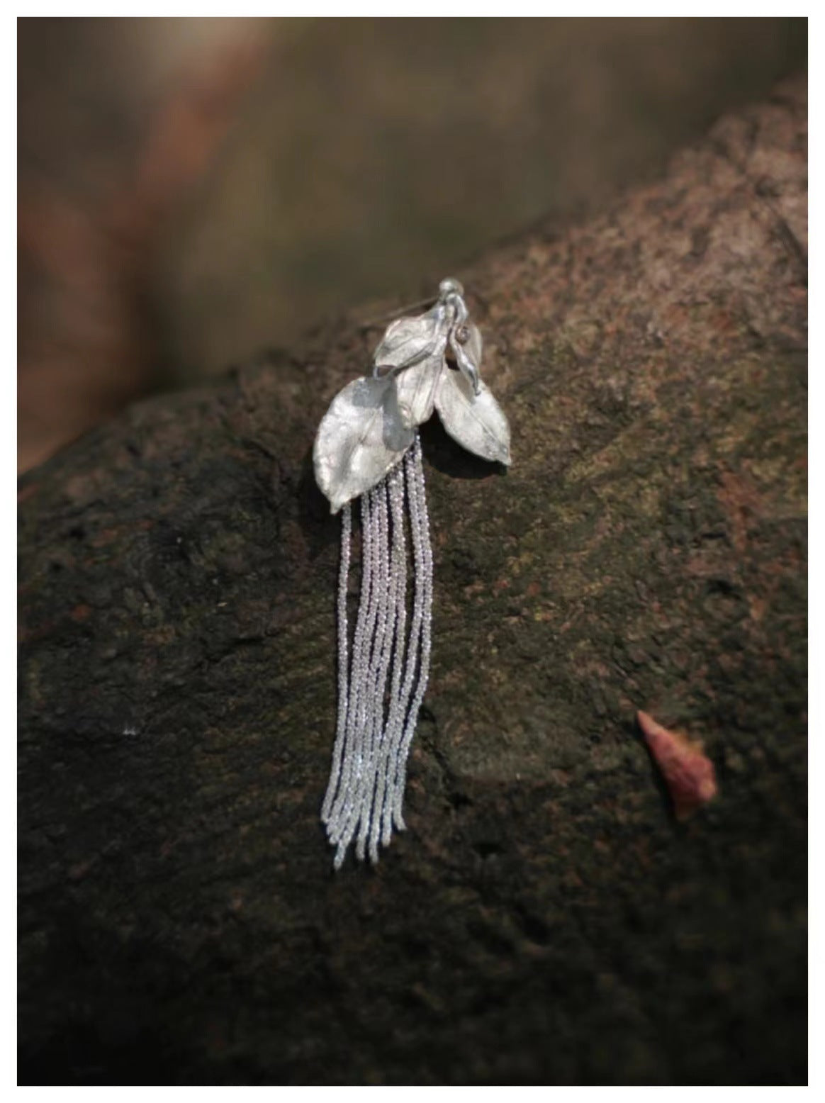 Leaf Tassel Drop Earrings