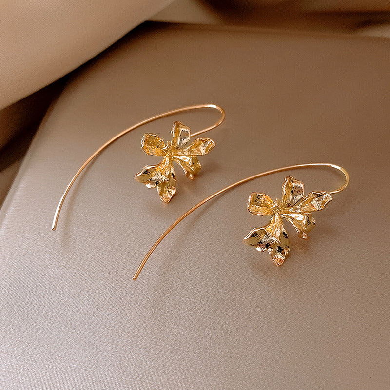 Iris Flower Threader Earrings