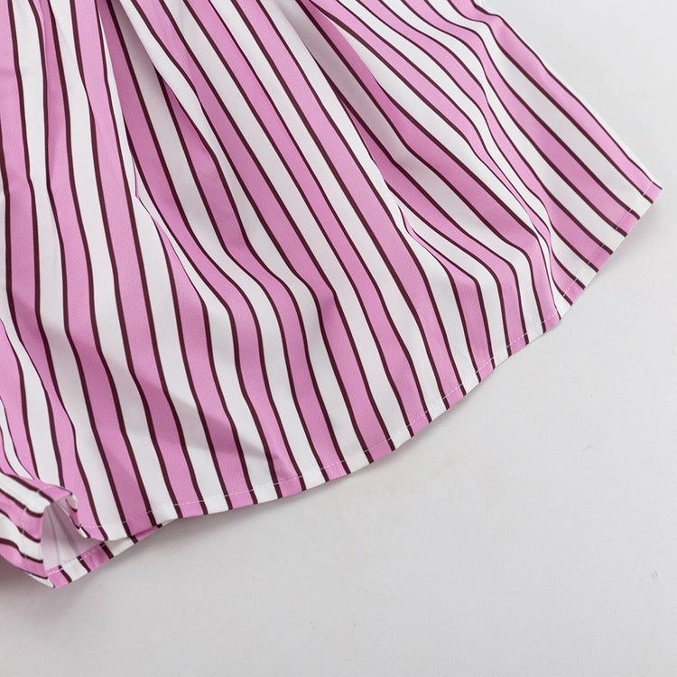 Striped Shirt and Shorts Set