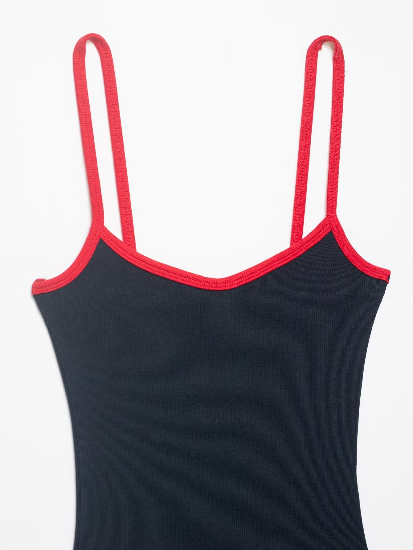 Contrast Trim Strappy Bodysuit