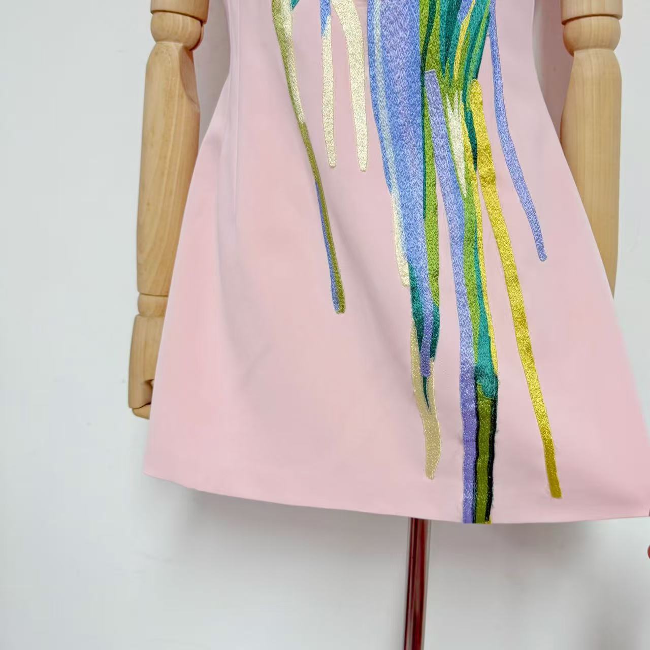 Iris Embroidered Floral A-Line Mini Dress
